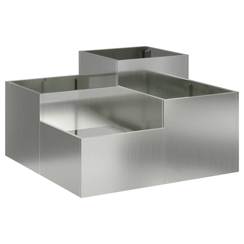 Gartenblumentopf Silber 80 x 80 x 48 cm Verzinkter Stahl