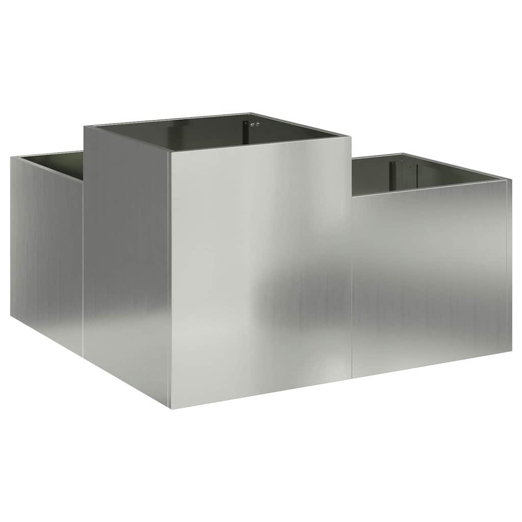 Gartenblumentopf Silber 80 x 80 x 48 cm Verzinkter Stahl