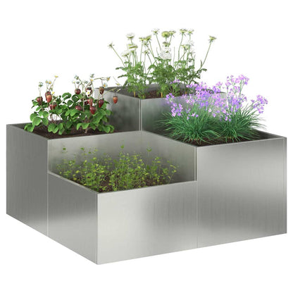 Gartenblumentopf Silber 80 x 80 x 48 cm Verzinkter Stahl