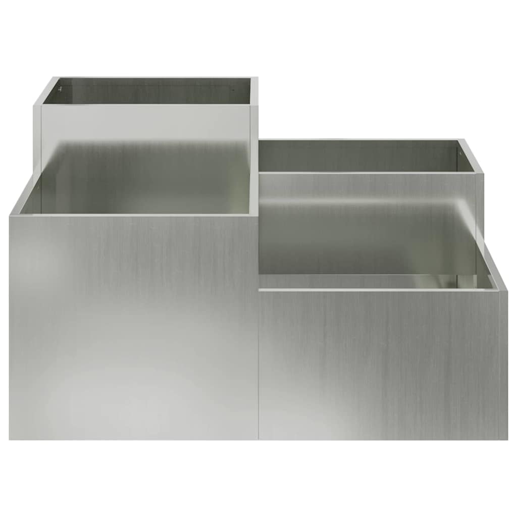 Gartenblumentopf Silber 80 x 80 x 48 cm Verzinkter Stahl