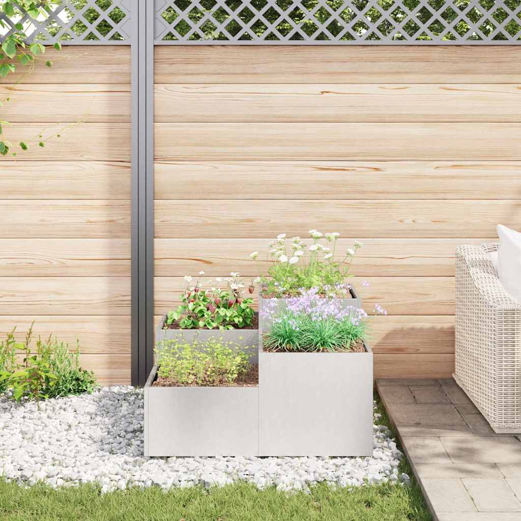 Gartenblumentopf Silber 100 x 100 x 48 cm Edelstahl