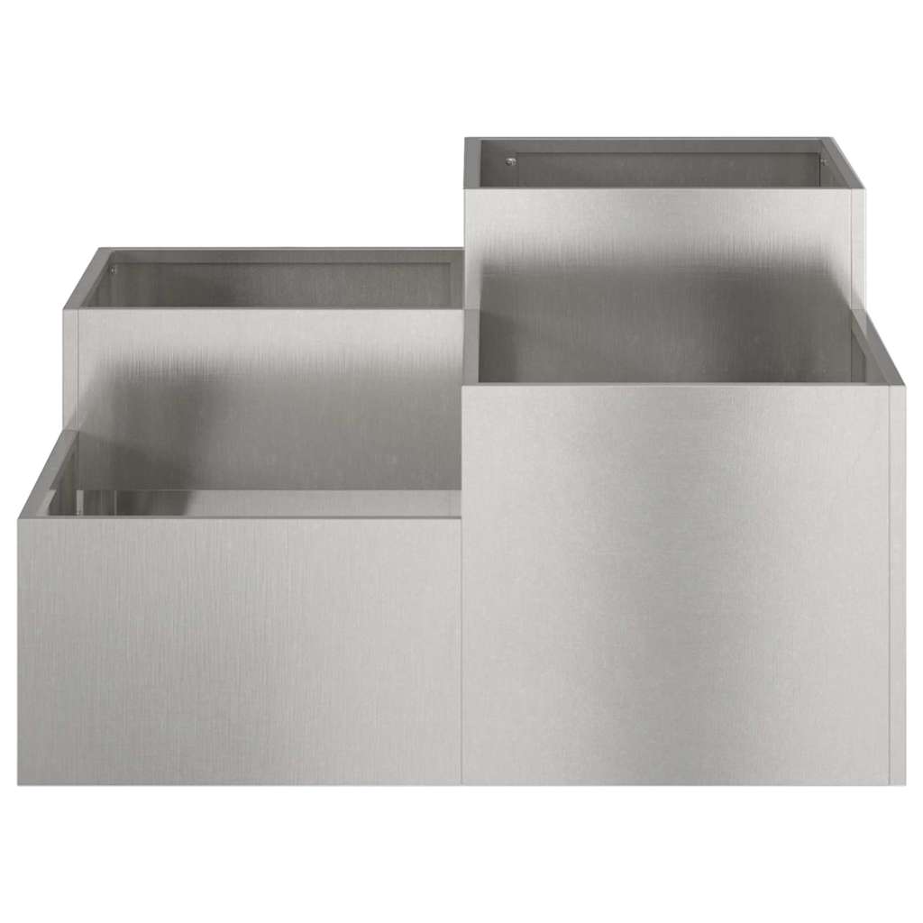 Gartenblumentopf Silber 100 x 100 x 48 cm Edelstahl