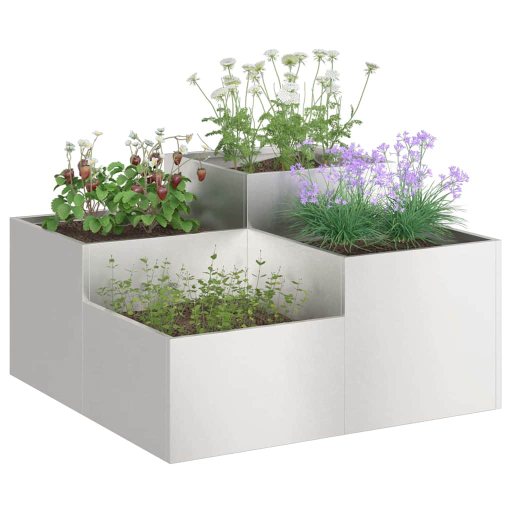 Gartenblumentopf Silber 100 x 100 x 48 cm Edelstahl