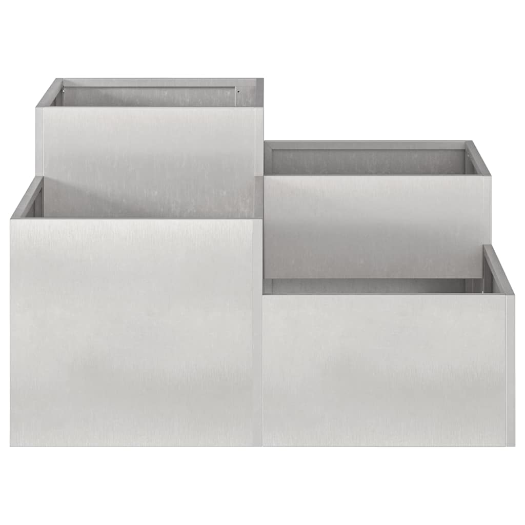 Gartenblumentopf Silber 100 x 100 x 48 cm Edelstahl