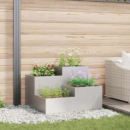 Gartenblumentopf Silber 80 x 80 x 60 cm Edelstahl