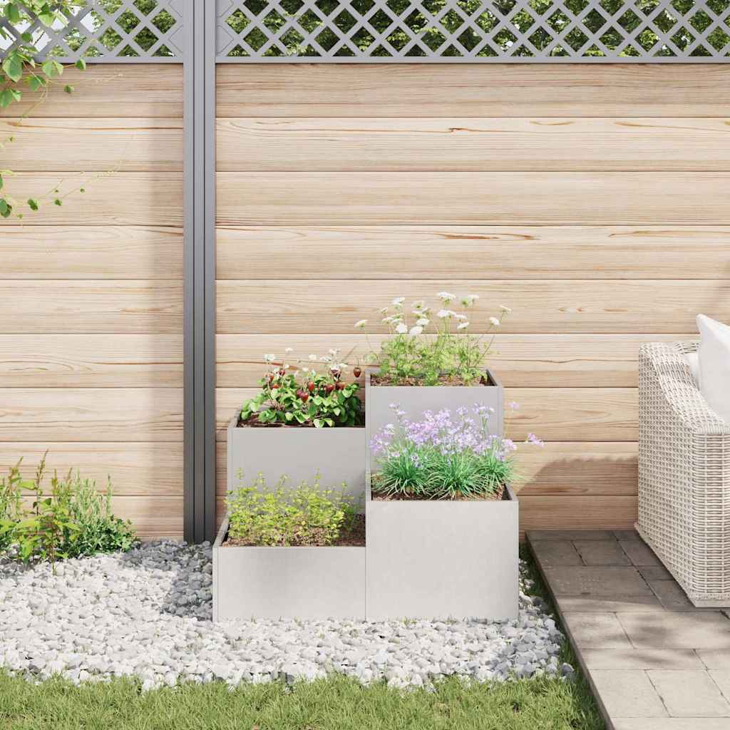 Gartenblumentopf Silber 80 x 80 x 60 cm Edelstahl