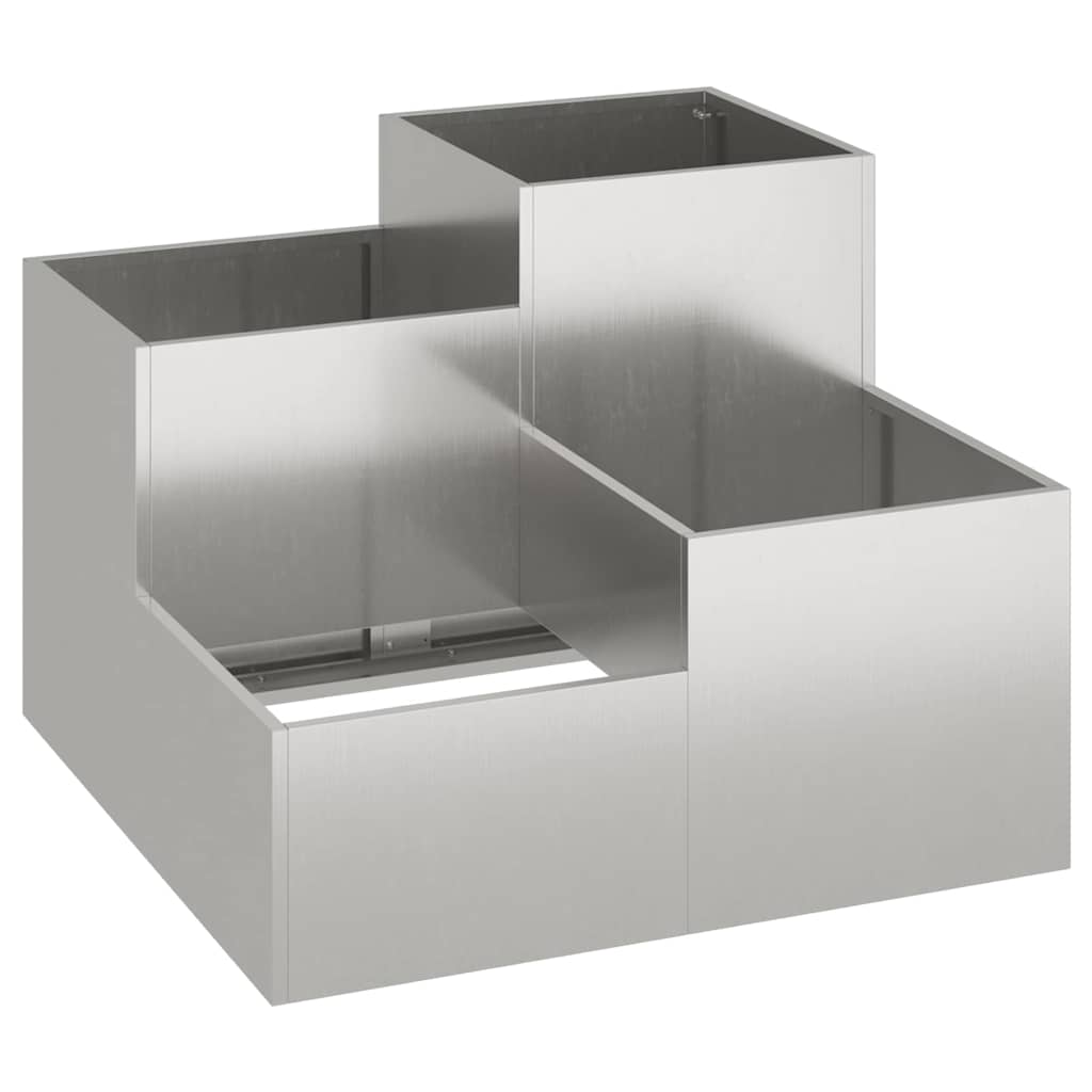 Gartenblumentopf Silber 80 x 80 x 60 cm Edelstahl