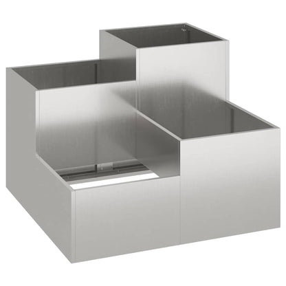 Gartenblumentopf Silber 80 x 80 x 60 cm Edelstahl