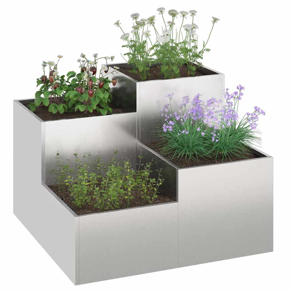 Gartenblumentopf Silber 80 x 80 x 60 cm Edelstahl
