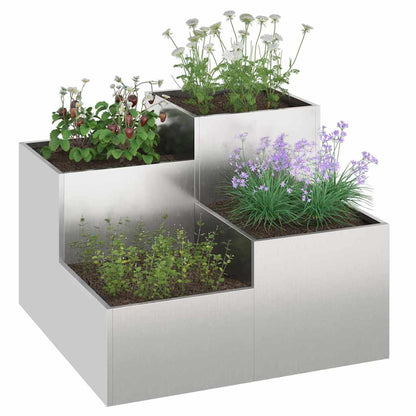 Gartenblumentopf Silber 80 x 80 x 60 cm Edelstahl