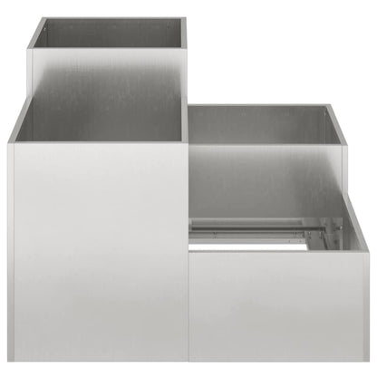 Gartenblumentopf Silber 80 x 80 x 60 cm Edelstahl