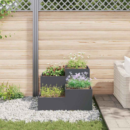 Gartenblumentopf Anthrazit 100 x 100 x 60 cm Stahl