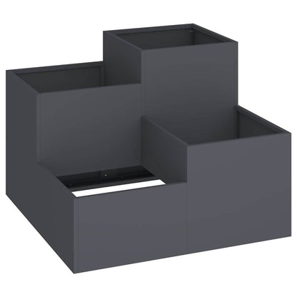 Gartenblumentopf Anthrazit 100 x 100 x 60 cm Stahl