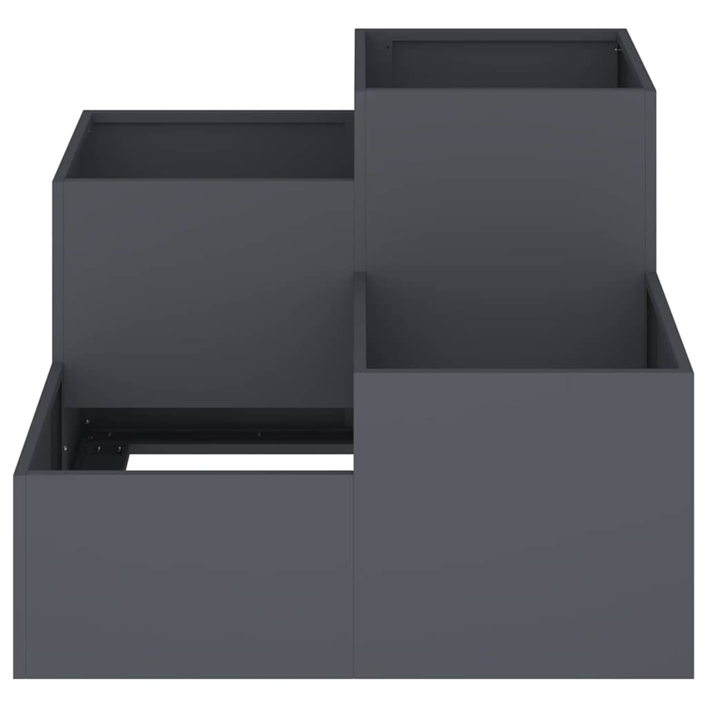 Gartenblumentopf Anthrazit 100 x 100 x 60 cm Stahl