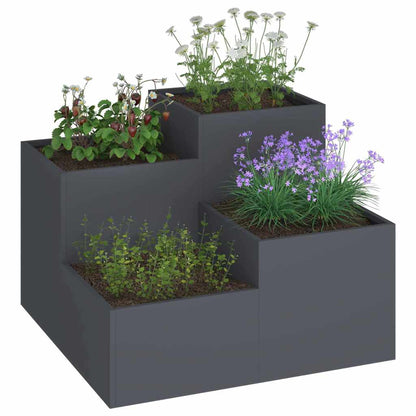 Gartenblumentopf Anthrazit 100 x 100 x 60 cm Stahl