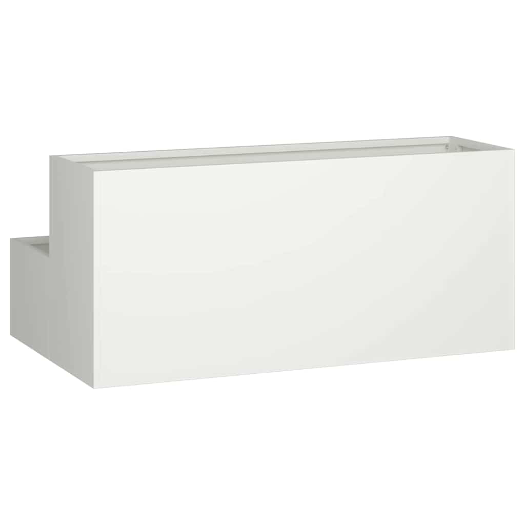 Garten-Pflanzgefäß Weiß 100 x 60 x 45 cm Kaltgewalzter Stahl