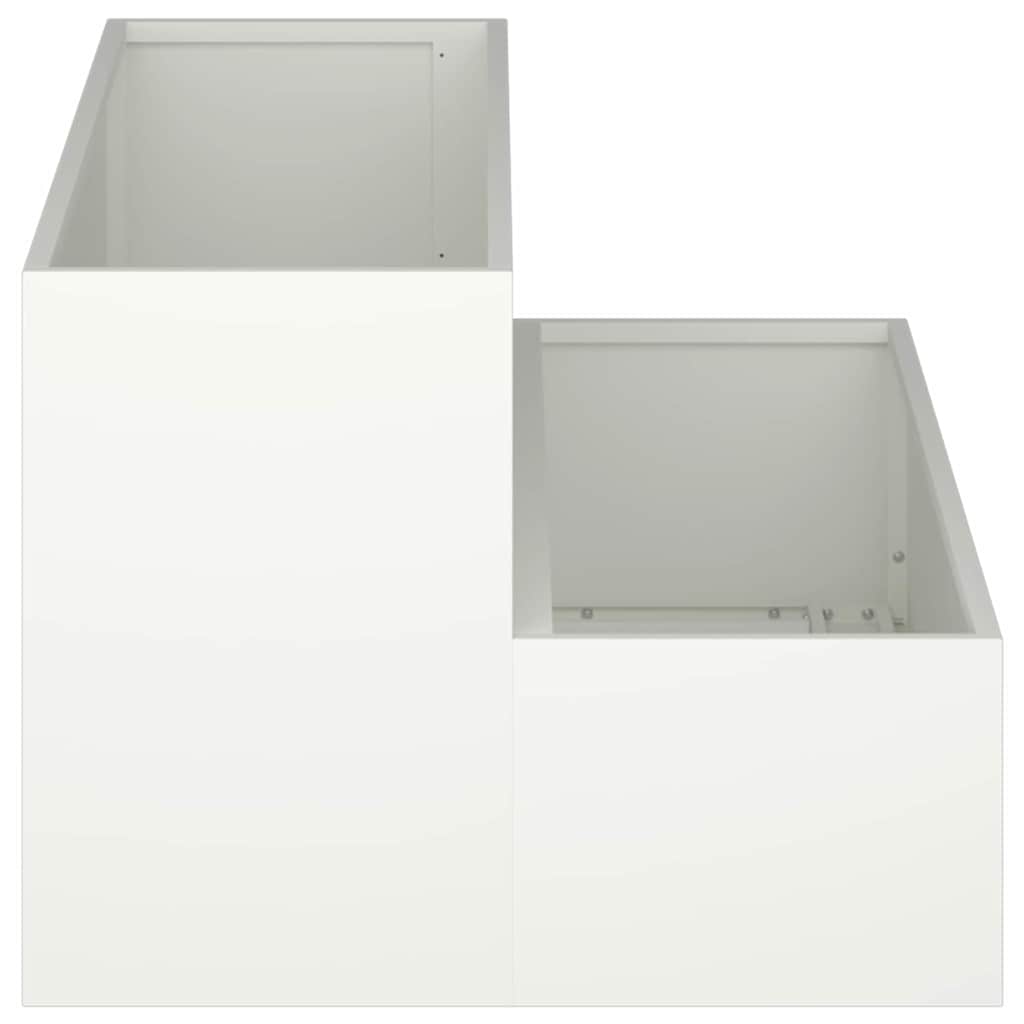 Garten-Pflanzgefäß Weiß 100 x 60 x 45 cm Kaltgewalzter Stahl