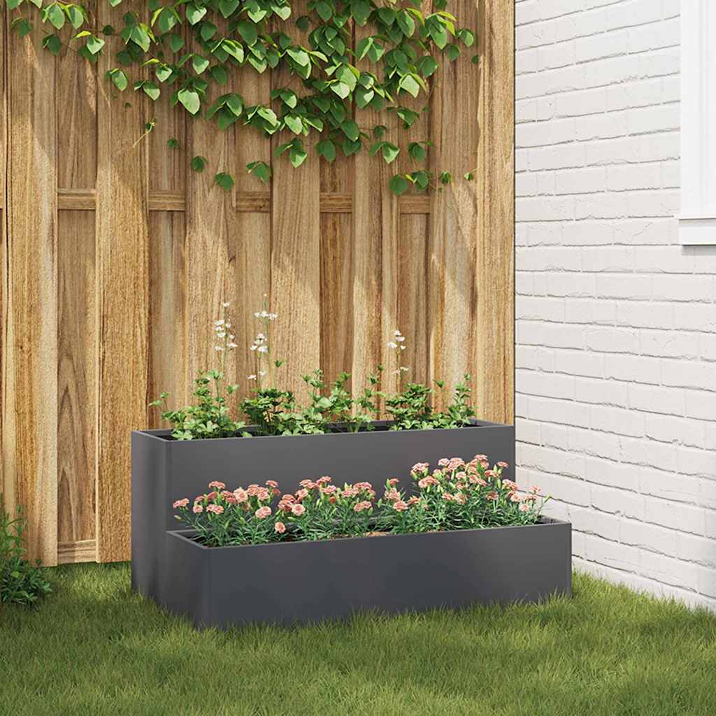 Garten-Pflanzgefäß Anthrazit 100 x 60 x 45 cm