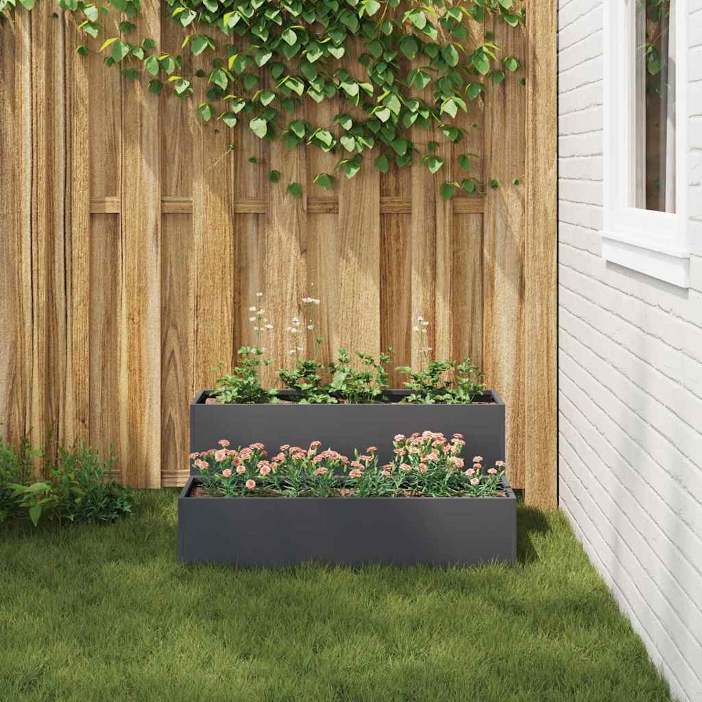 Garten-Pflanzgefäß Anthrazit 100 x 60 x 45 cm