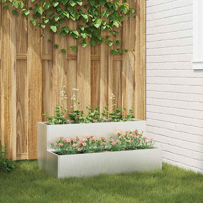 Garten-Pflanzgefäß Silber 100 x 60 x 45 cm Edelstahl