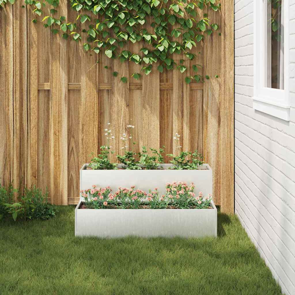 Garten-Pflanzgefäß Silber 100 x 60 x 45 cm Edelstahl