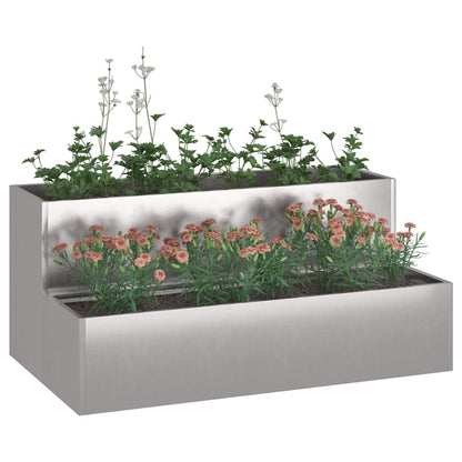 Garten-Pflanzgefäß Silber 100 x 60 x 45 cm Edelstahl