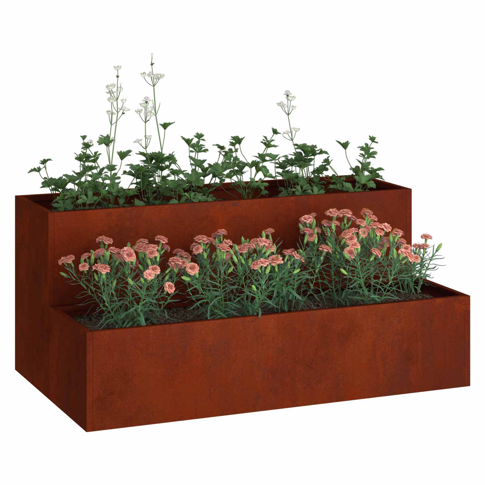 Garten-Pflanzgefäß Rostig 100 x 60 x 45 cm Wetterfeststahl