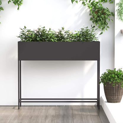 Hochbeet Gartenpflanzer Schwarz 100 x 26 x 82 cm Stahl