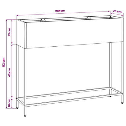 Hochbeet Gartenpflanzer Anthrazit 100 x 26 x 82 cm Stahl