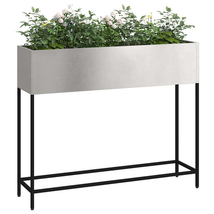 Hochbeet Gartenpflanzer Silber 100 x 26 x 82 cm Edelstahl
