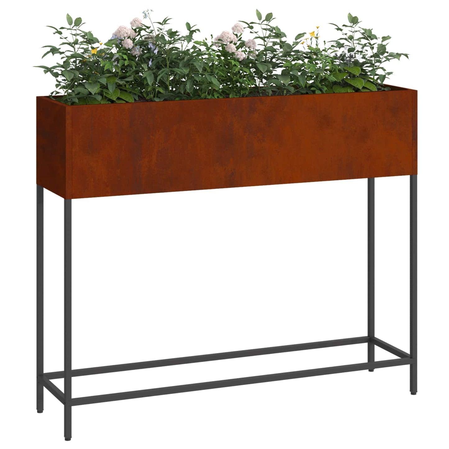 Hochbeet Gartenpflanzer Rostig 100 x 26 x 82 cm Wetterfeststahl