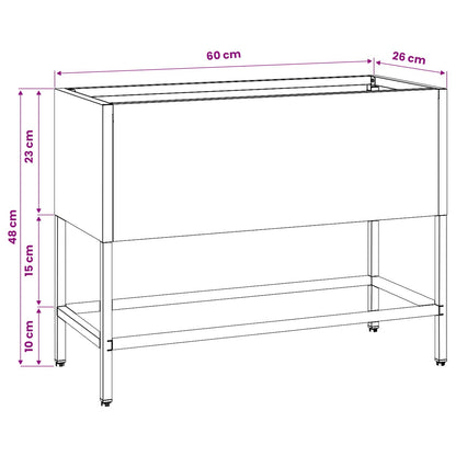 Hochbeet Gartenpflanzer Schwarz 60 x 26 x 45 cm Stahl