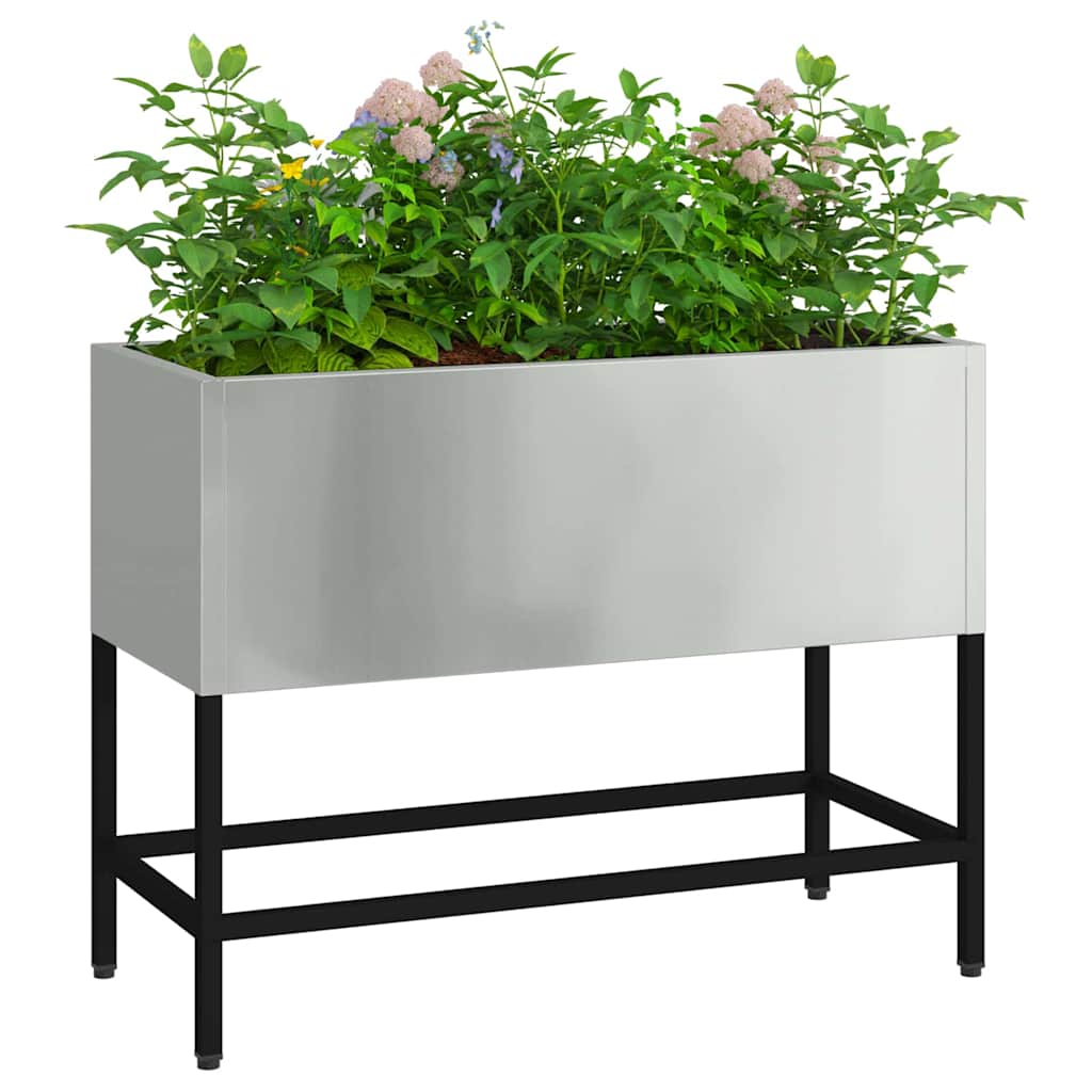 Hochbeet Gartenpflanzer Silber 60 x 26 x 45 cm Verzinkter Stahl