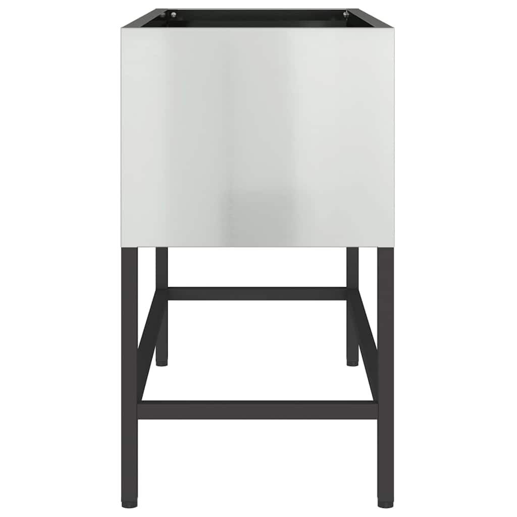 Hochbeet Gartenpflanzer Silber 60 x 26 x 45 cm Verzinkter Stahl