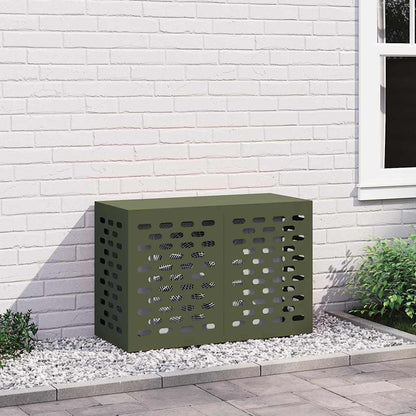 Klimaanlagenabdeckung Olivgrün 90 x 40 x 60 cm Stahl