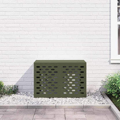 Klimaanlagenabdeckung Olivgrün 90 x 40 x 60 cm Stahl
