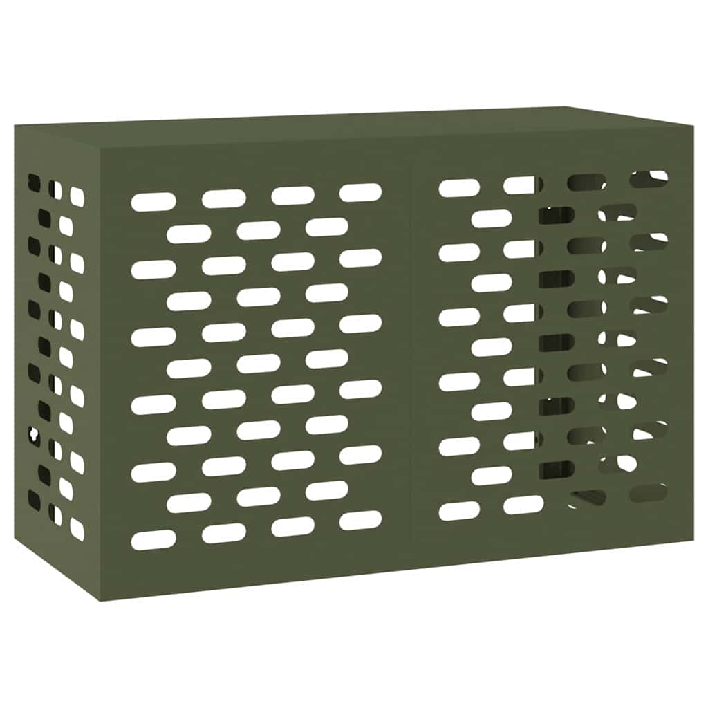 Klimaanlagenabdeckung Olivgrün 90 x 40 x 60 cm Stahl