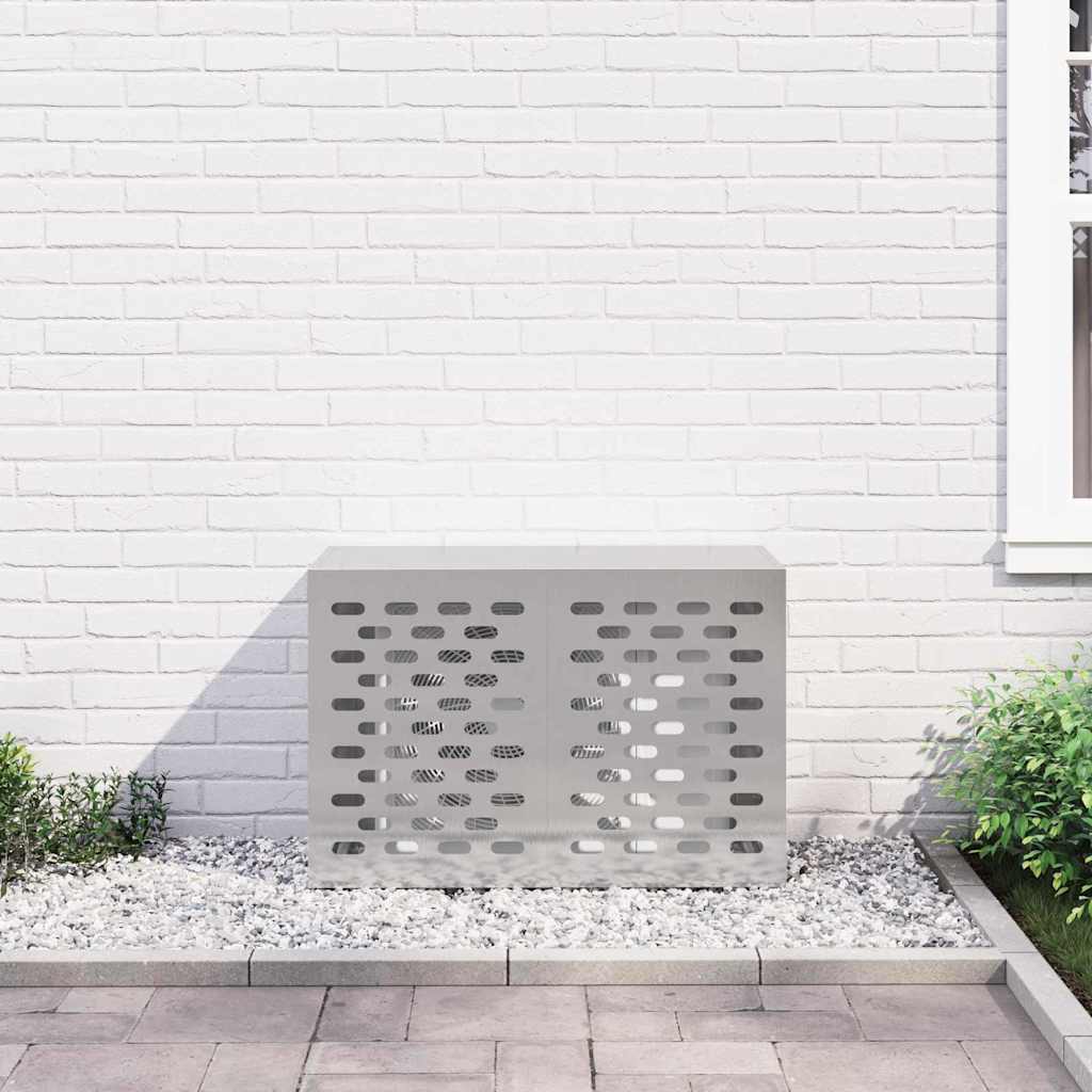 Klimaanlagenabdeckung Silber 90 x 40 x 60 cm Edelstahl