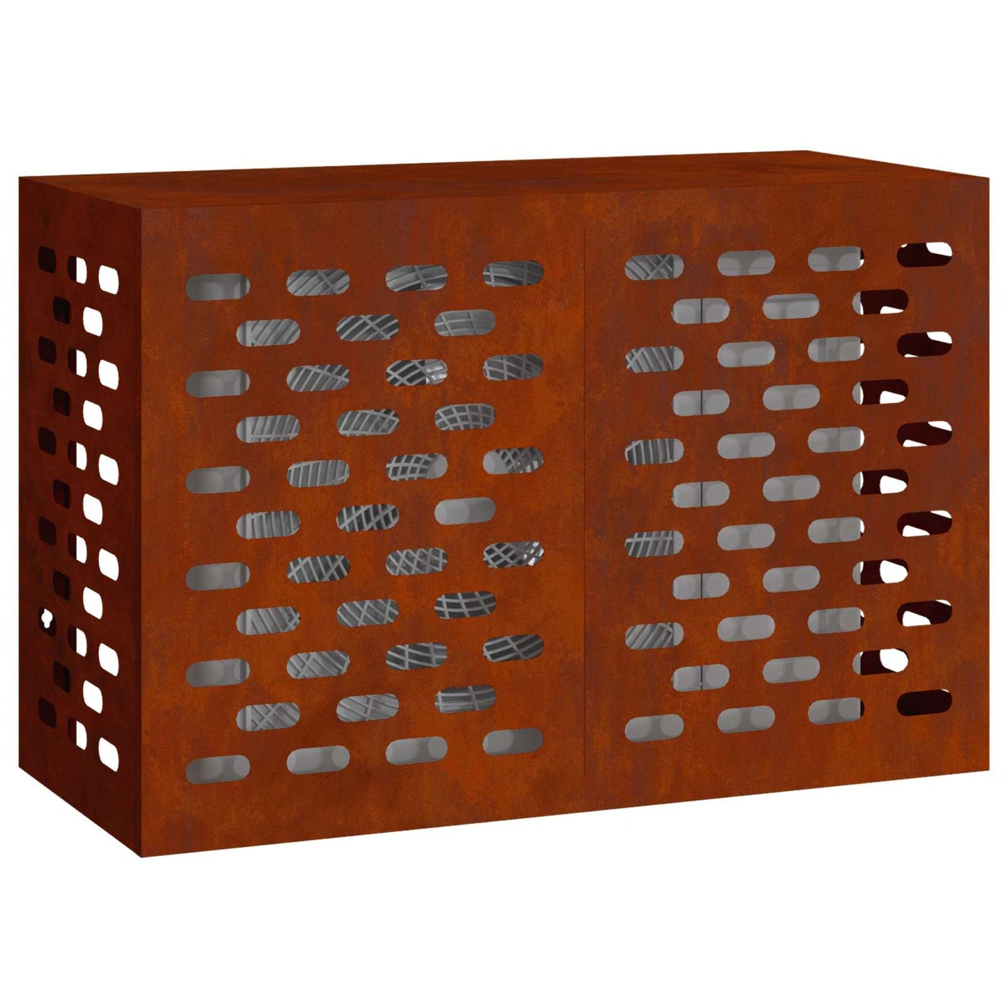 Klimaanlagenabdeckung Rostoptik 90 x 40 x 60 cm Wetterfeststahl