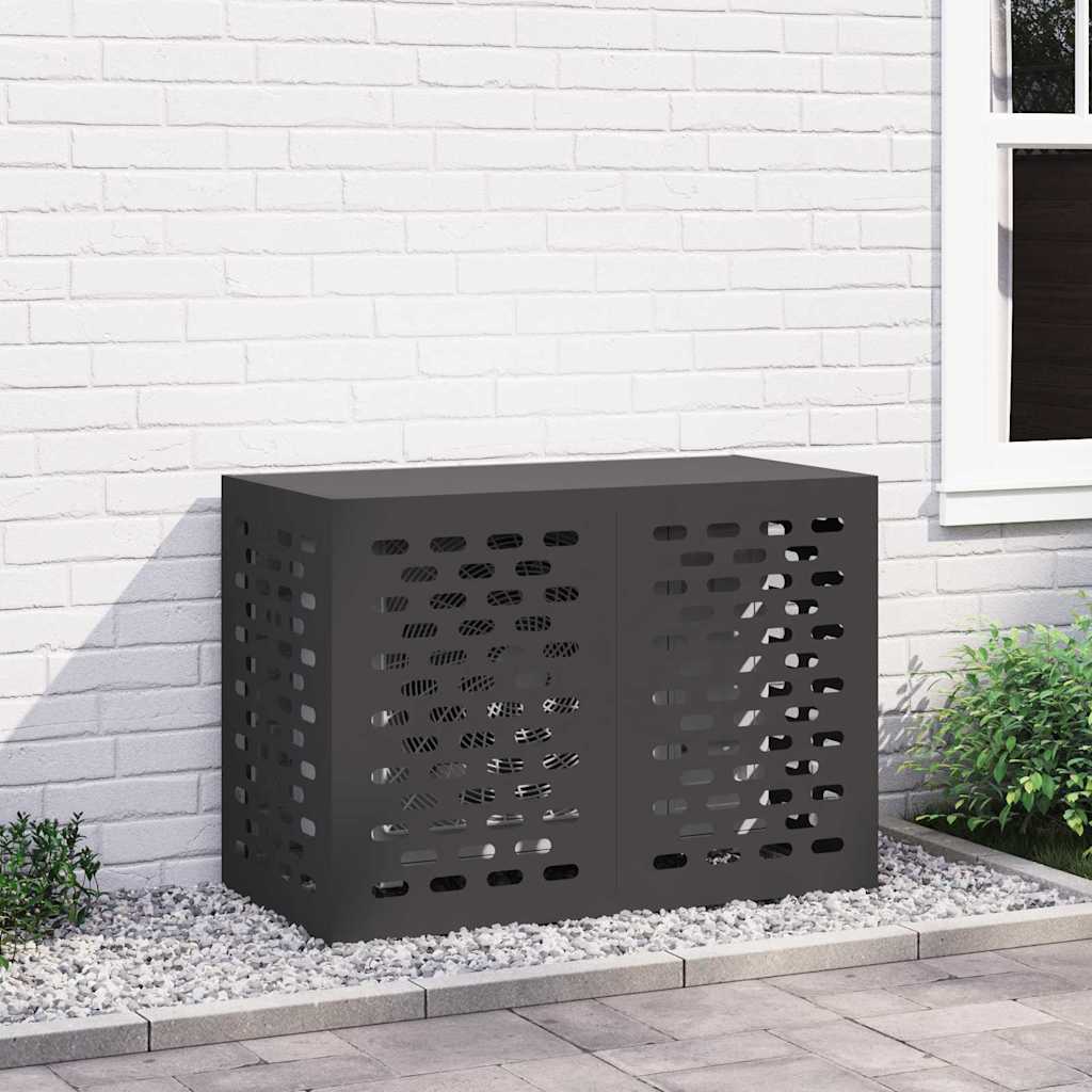 Klimaanlagenabdeckung Schwarz 100 x 50 x 70 cm Verzinkter Stahl