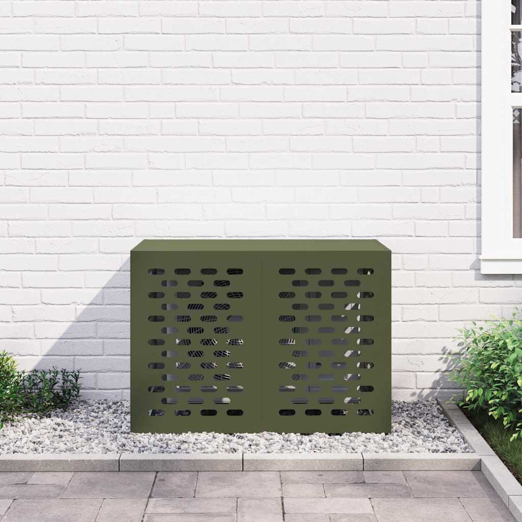 Klimaanlagenabdeckung Olivgrün 100 x 50 x 70 cm Stahl