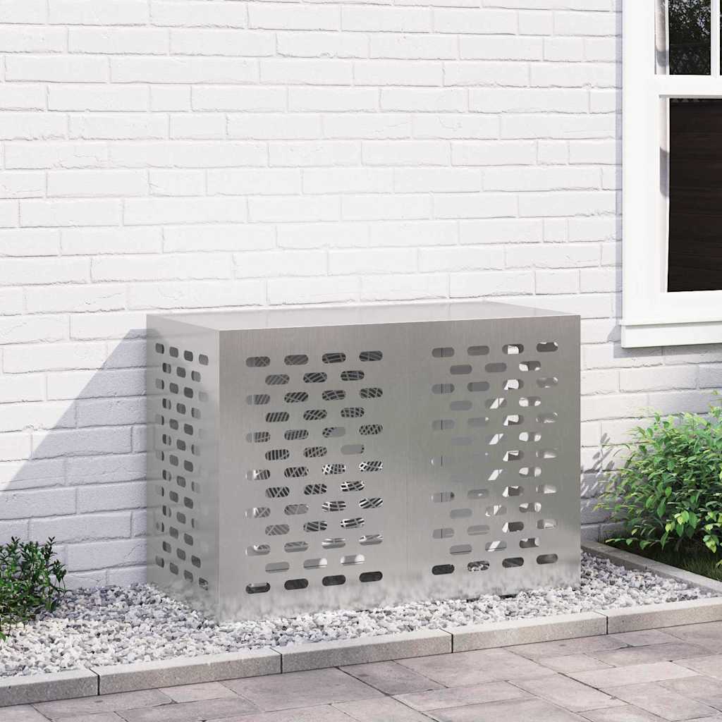 Klimaanlagenabdeckung Silber 100 x 50 x 70 cm Edelstahl