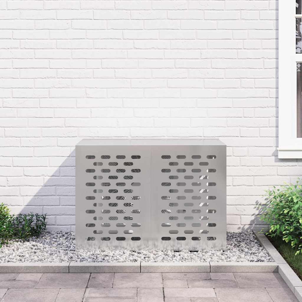 Klimaanlagenabdeckung Silber 100 x 50 x 70 cm Edelstahl