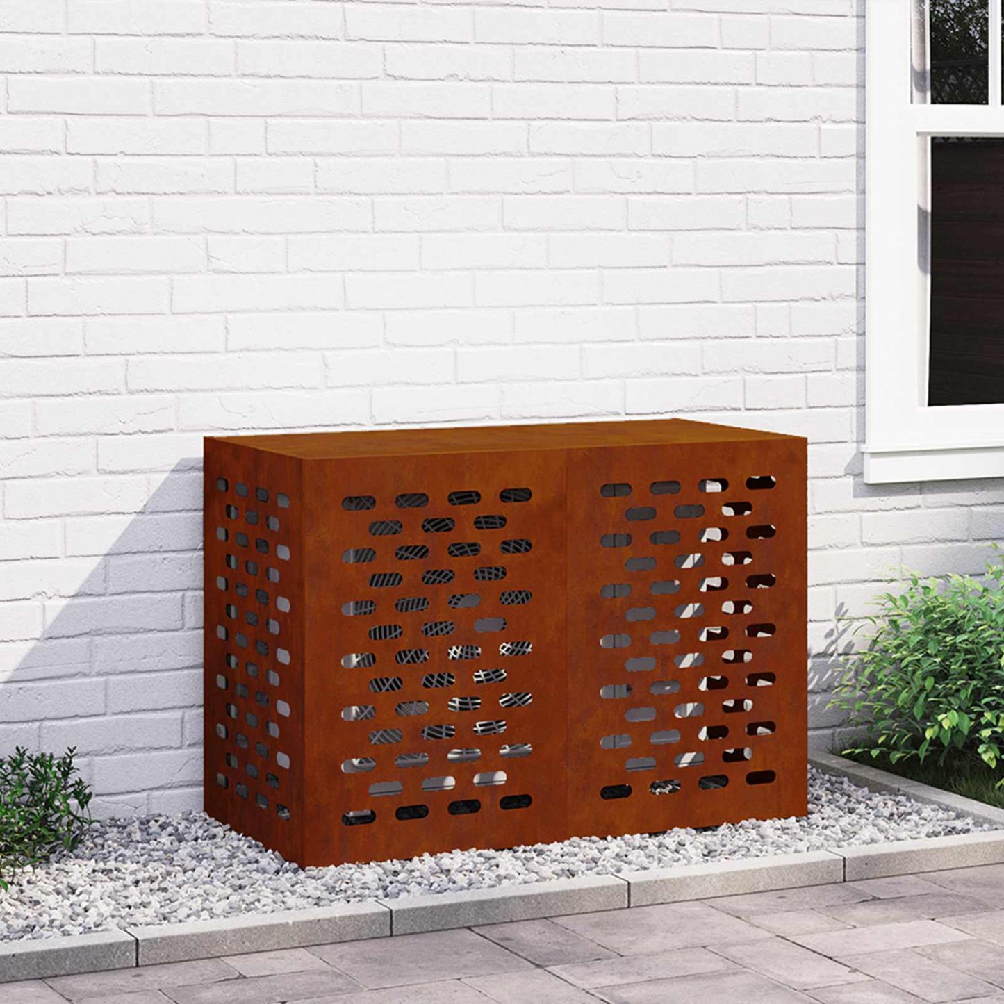 Klimaanlagenabdeckung Rostoptik 100 x 50 x 70 cm