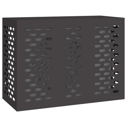 Klimaanlagenabdeckung Schwarz 110 x 50 x 80 cm Stahl