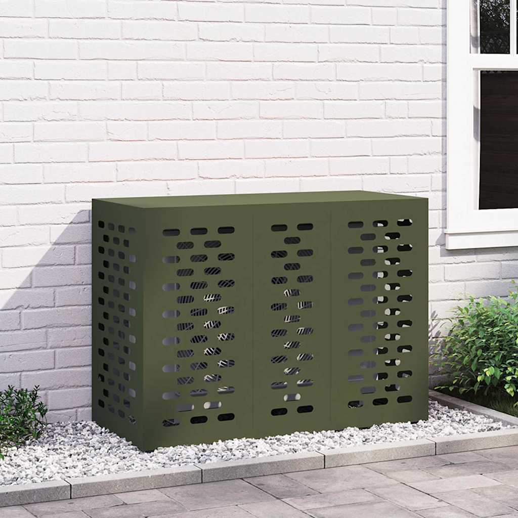 Klimaanlagenabdeckung Olivgrün 110 x 50 x 80 cm Stahl