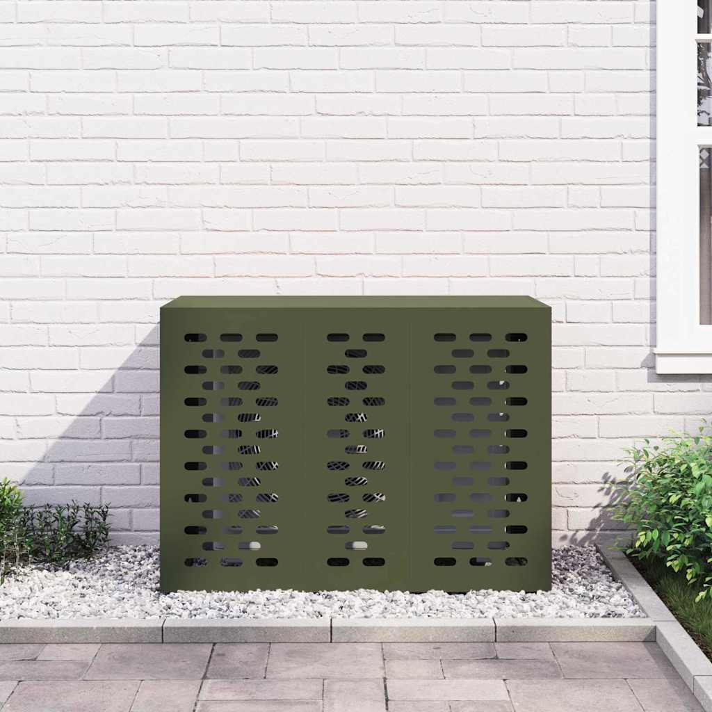 Klimaanlagenabdeckung Olivgrün 110 x 50 x 80 cm Stahl