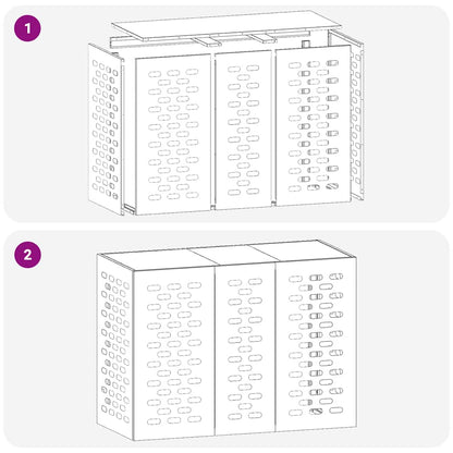Klimaanlagenabdeckung Silber 110 x 50 x 80 cm Verzinkter Stahl