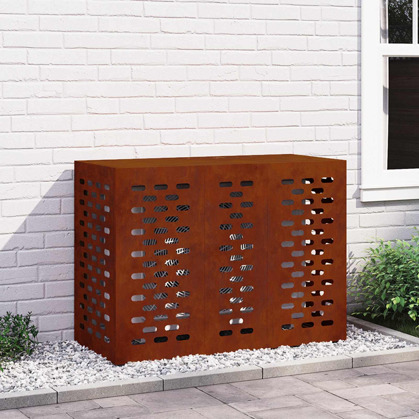 Klimaanlagenabdeckung Rostoptik 110 x 50 x 80 cm