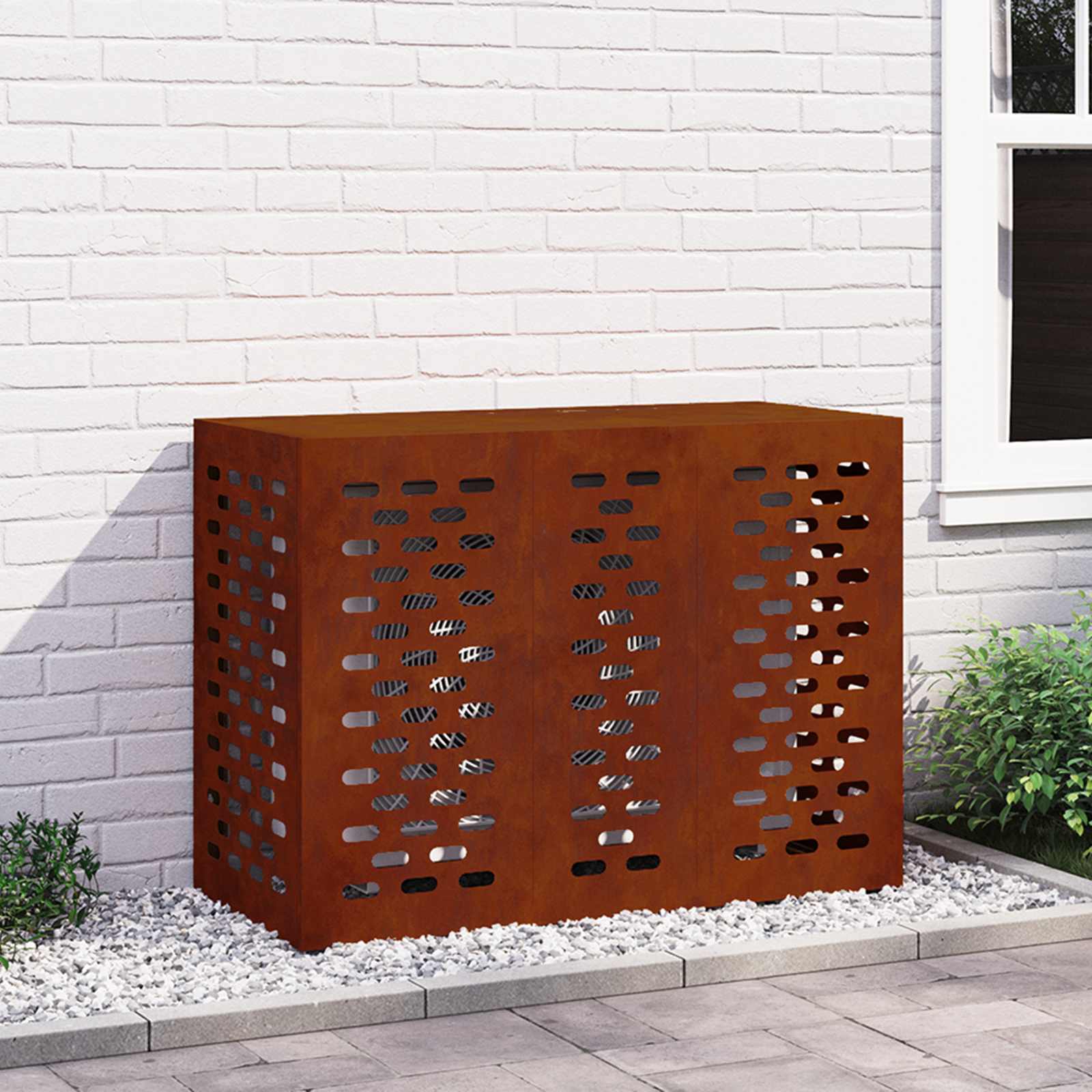 Klimaanlagenabdeckung Rostoptik 110 x 50 x 80 cm